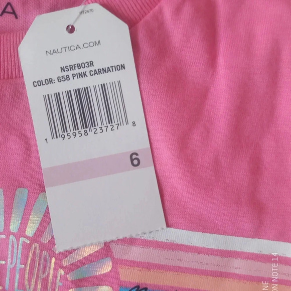 NWT Nautica Shirt Tope Pink 100% Cotton Girls Size 6 - Picture 5 of 6